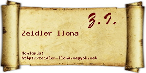 Zeidler Ilona névjegykártya